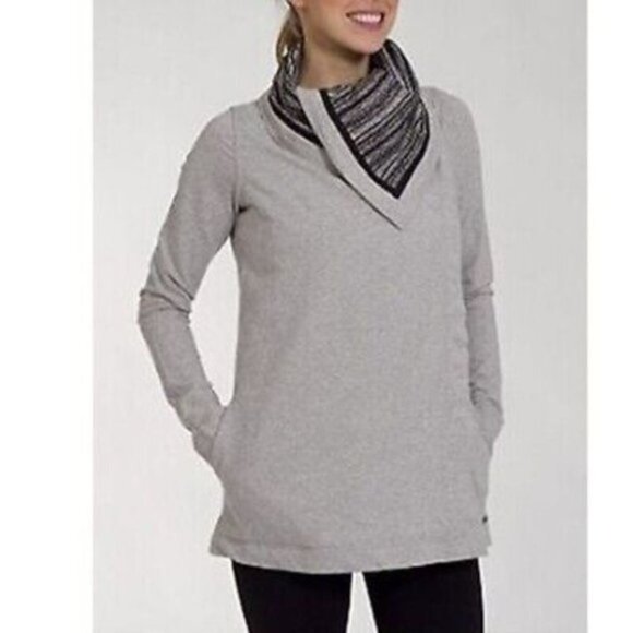 lululemon athletica Sweaters - Lululemon Coal Strata Stripe Savasana Wrap Sweater
